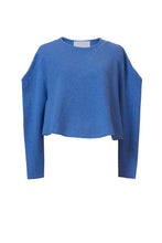 画像をギャラリービューアに読み込む, Cashmere A-Line Rib Top | Sea Blue