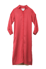 Load image into Gallery viewer, Bi-Color Stripe Shirt Dress | Red