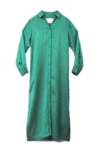 Load image into Gallery viewer, Bi-Color Stripe Shirt Dress | Green