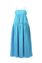Load image into Gallery viewer, Back Ribbon Tiered Maxi Dress | Turquoise Blue