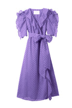 Load image into Gallery viewer, Cotton Lace Ruffle Wrap Dress | Orchid