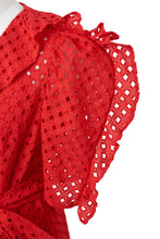 Load image into Gallery viewer, Cotton Lace Ruffle Wrap Dress | Orchid