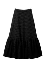 Load image into Gallery viewer, Cotton Lace Tiered Skirt | Black