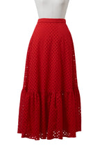 Load image into Gallery viewer, Cotton Lace Tiered Skirt | Black