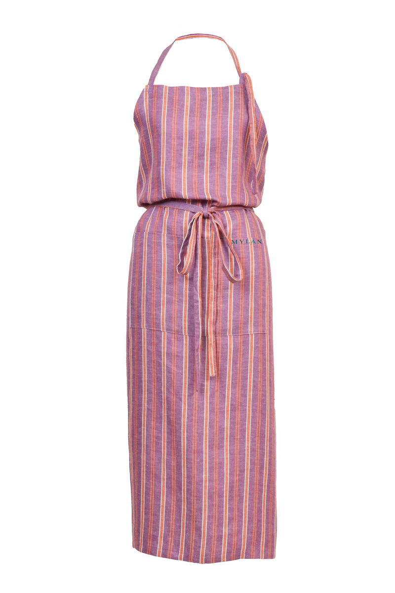 【がお様ご予約】MYLAN　マイラン リネンエプロン Stripe Linen Apron | Orchid – MYLAN ONLINE SHOP