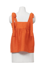 画像をギャラリービューアに読み込む, Shine Linen Shoulder Ribbon Blouse | Stone