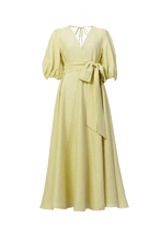 Load image into Gallery viewer, Shine Linen Vneck Maxi Dress | Citrine