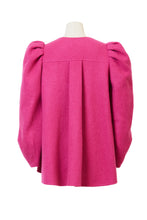 画像をギャラリービューアに読み込む, Recycle Cashmere Volume Sleeve Short Coat | Fuchsia Red