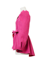 画像をギャラリービューアに読み込む, Recycle Cashmere Volume Sleeve Short Coat | Fuchsia Red