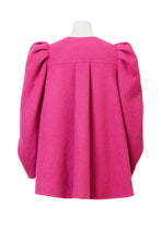 画像をギャラリービューアに読み込む, Recycle Cashmere Volume Sleeve Short Coat | Fuchsia Red