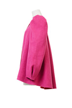 画像をギャラリービューアに読み込む, Recycle Cashmere Volume Sleeve Short Coat | Fuchsia Red