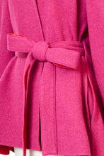 画像をギャラリービューアに読み込む, Recycle Cashmere Volume Sleeve Short Coat | Fuchsia Red