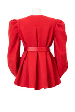 画像をギャラリービューアに読み込む, Recycle Cashmere Volume Sleeve Short Coat | Fuchsia Red