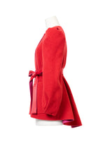 画像をギャラリービューアに読み込む, Recycle Cashmere Volume Sleeve Short Coat | Fuchsia Red