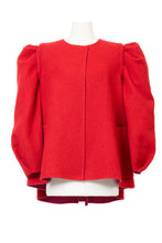 画像をギャラリービューアに読み込む, Recycle Cashmere Volume Sleeve Short Coat | Fuchsia Red