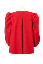 画像をギャラリービューアに読み込む, Recycle Cashmere Volume Sleeve Short Coat | Fuchsia Red