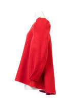 画像をギャラリービューアに読み込む, Recycle Cashmere Volume Sleeve Short Coat | Fuchsia Red