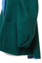 画像をギャラリービューアに読み込む, Recycle Cashmere Volume Sleeve Short Coat | Forest Blue