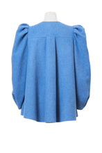 画像をギャラリービューアに読み込む, Recycle Cashmere Volume Sleeve Short Coat | Forest Blue