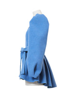 画像をギャラリービューアに読み込む, Recycle Cashmere Volume Sleeve Short Coat | Forest Blue