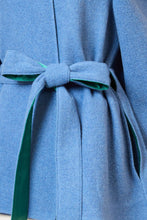 画像をギャラリービューアに読み込む, Recycle Cashmere Volume Sleeve Short Coat | Forest Blue