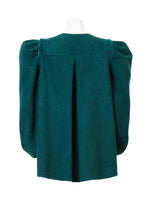 画像をギャラリービューアに読み込む, Recycle Cashmere Volume Sleeve Short Coat | Forest Blue