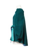 画像をギャラリービューアに読み込む, Recycle Cashmere Volume Sleeve Short Coat | Forest Blue