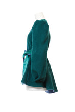 画像をギャラリービューアに読み込む, Recycle Cashmere Volume Sleeve Short Coat | Forest Blue