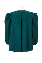 画像をギャラリービューアに読み込む, Recycle Cashmere Volume Sleeve Short Coat | Forest Blue