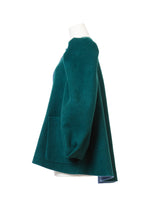 画像をギャラリービューアに読み込む, Recycle Cashmere Volume Sleeve Short Coat | Forest Blue