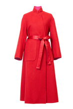 画像をギャラリービューアに読み込む, Recycle Cashmere Volume Oversized Coat | Fuchsia Red