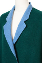 画像をギャラリービューアに読み込む, Recycle Cashmere Volume Oversized Coat | Forest Blue