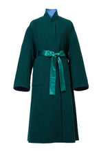 画像をギャラリービューアに読み込む, Recycle Cashmere Volume Oversized Coat | Forest Blue