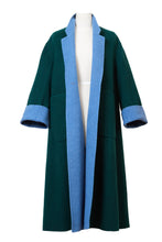 画像をギャラリービューアに読み込む, Recycle Cashmere Volume Oversized Coat | Forest Blue