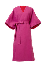 画像をギャラリービューアに読み込む, Recycle Cashmere Belted Gown Coat | Fuchsia Red