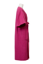 画像をギャラリービューアに読み込む, Recycle Cashmere Belted Gown Coat | Fuchsia Red