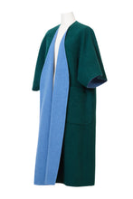 画像をギャラリービューアに読み込む, Recycle Cashmere Belted Gown Coat | Forest Blue