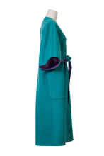 画像をギャラリービューアに読み込む, Cashmere Belted Gown Coat | Lilac/Peacock