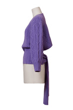 Load image into Gallery viewer, Cashmere Cable Knit Back Ribbon Top | Marrygold