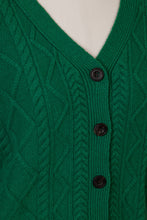 画像をギャラリービューアに読み込む, Cashmere Cable Knit V Neck Cardigan | Stone