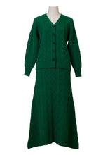 画像をギャラリービューアに読み込む, Cashmere Cable Knit V Neck Cardigan | Stone