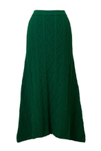 Load image into Gallery viewer, Cashmere Cable Knit Skirt | Forest