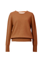 画像をギャラリービューアに読み込む, Eco Cashmere Back Open knit Top | Sahara