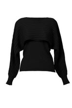 画像をギャラリービューアに読み込む, Eco Cashmere Rib Knit Layered Top | Stone
