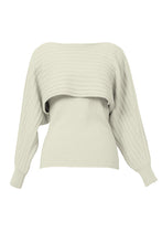 画像をギャラリービューアに読み込む, Eco Cashmere Rib Knit Layered Top | Pearl