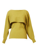 画像をギャラリービューアに読み込む, Eco Cashmere Rib Knit Layered Top | Citrine