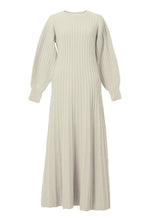 Load image into Gallery viewer, Eco Cashmere Long Rib Knit Dress | Pearl