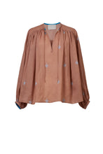 画像をギャラリービューアに読み込む, Embroidery Kaftan Blouse | Terracota