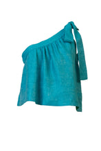 画像をギャラリービューアに読み込む, One Shoulder Ribbon Tops | Peacock Green