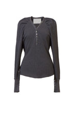 Load image into Gallery viewer, Organic Cotton Thermal Volume Sleeve Top | Stone